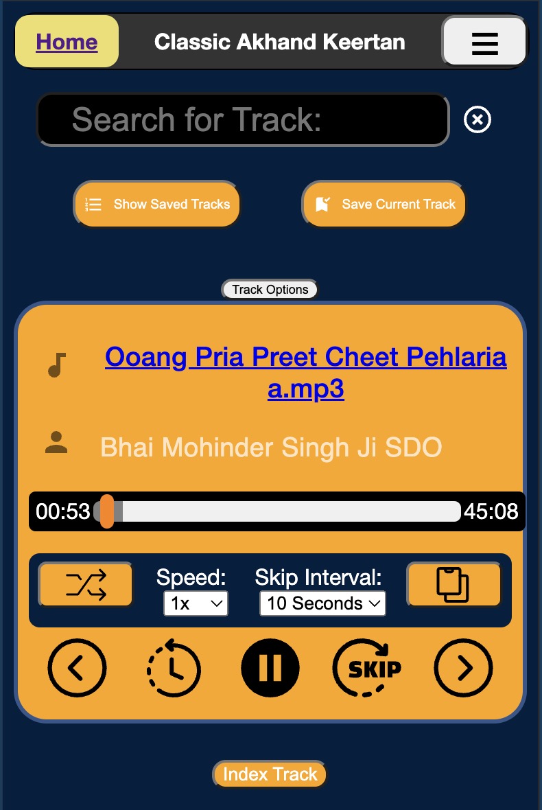 Keerat audio player interface